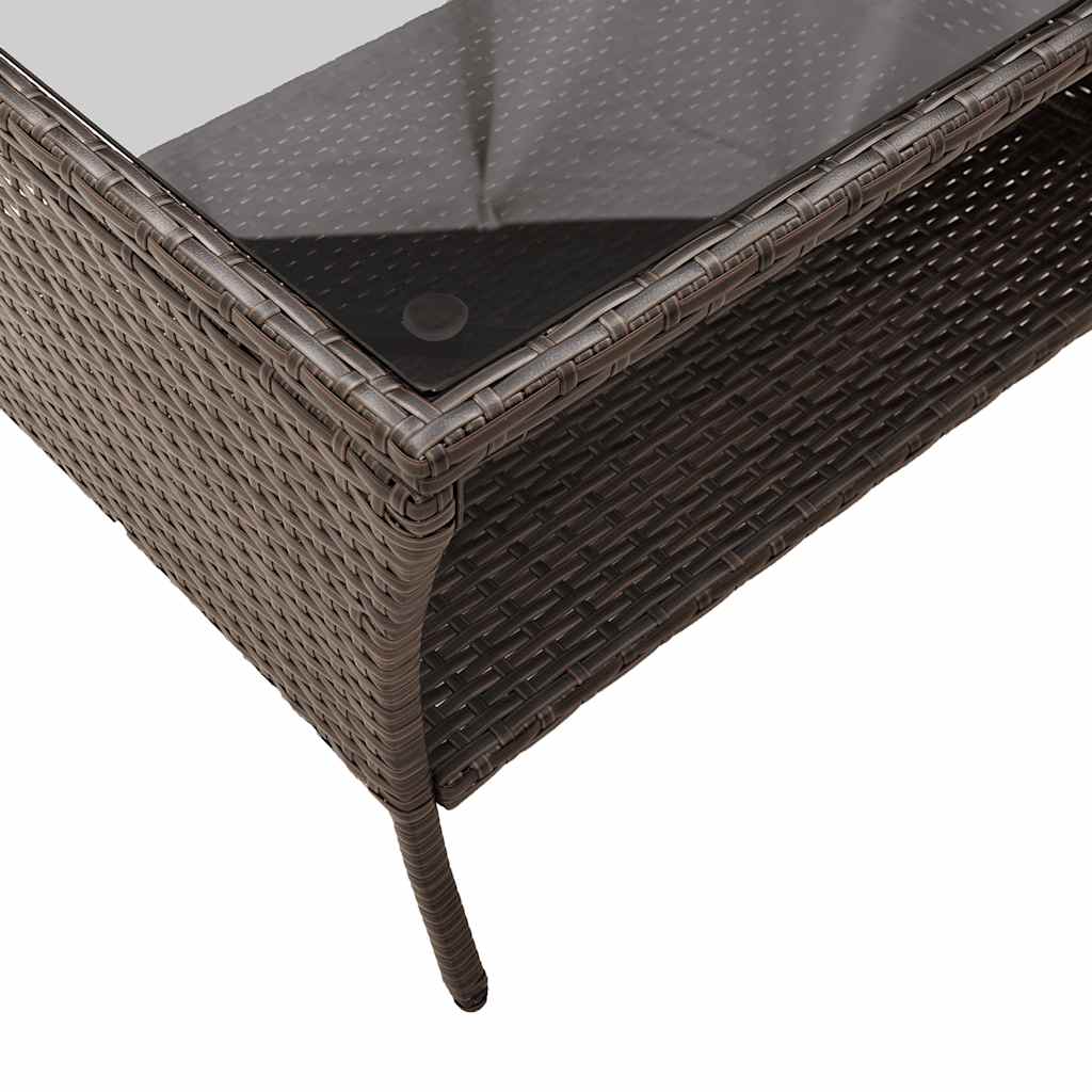6-tlg. Garten-Sofagarnitur mit Kissen Braun Poly Rattan